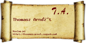 Thomasz Arnót névjegykártya
